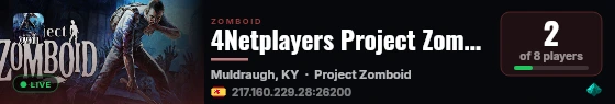 4Netplayers Project Zomboid Server live status badge