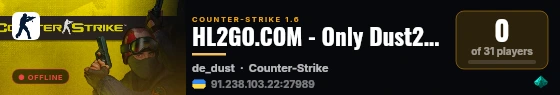 HL2GO.COM - Only Dust2 CSDM [CA] live status badge
