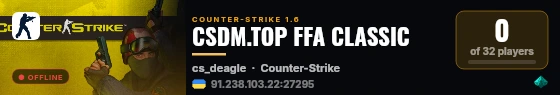 CSDM.TOP FFA CLASSIC live status badge