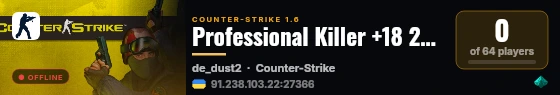 Professional Killer +18 24/7 live status badge