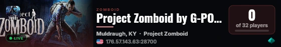 Project Zomboid by G-PORTAL.com live status badge