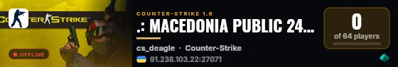 .: MACEDONIA PUBLIC 24/7 DeathMatch + Respawn :. live status badge