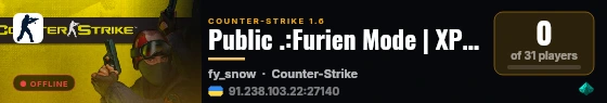 Public .:Furien Mode | XP Level:. +18 live status badge