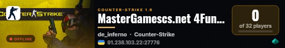 MasterGamescs.net 4FunGirls CS 1.6 live status badge