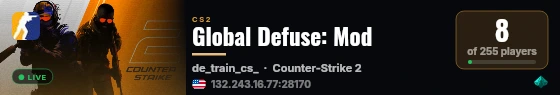 Global Defuse: Mod live status badge