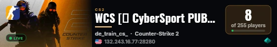 WCS [💚 CyberSport PUBLIC] Скины! 128t live status badge