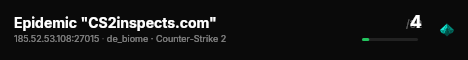 Epidemic "CS2inspects.com" live status badge