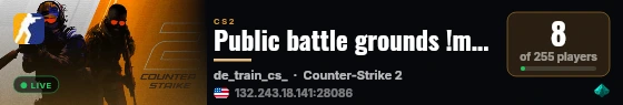 🟢 CS.PB DeathMatch [PB+DE]FFA-128TK live status badge