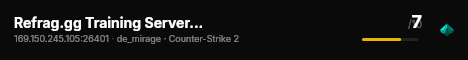 Refrag.gg Training Server (Player) live status badge