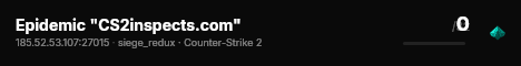 Epidemic "CS2inspects.com" live status badge