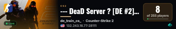 --- DeaD Server ? [DE #2] ? 102TR live status badge