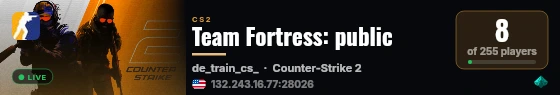 Team Fortress: public live status badge