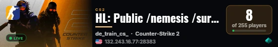 HL: Public /nemesis /survivor live status badge