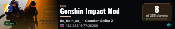 Genshin Impact Mod live status badge