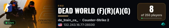 DEAD WORLD (F)(R)(A)(G) live status badge