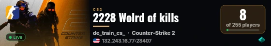 2228 Wolrd of kills live status badge