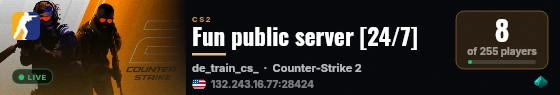 Fun public server [24/7] live status badge