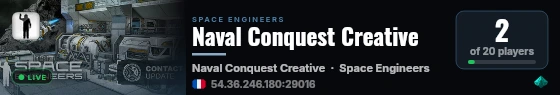 Naval Conquest Creative live status badge