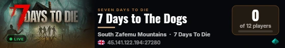 7 Days to The Dogs live status badge