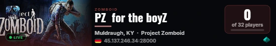 Project Zomboid by G-PORTAL.com live status badge