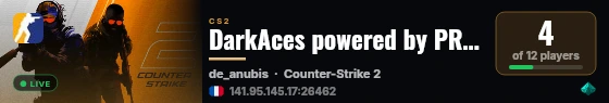 DarkAces powered by PRACC.COM live status badge