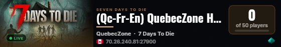 (Qc-Fr-En) QuebecZone Hardcore PVE 3.1 Stable live status badge