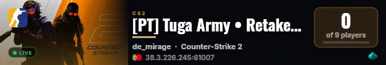[PT] Tuga Army • Retakes #7 [Only Mirage] live status badge
