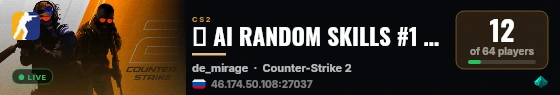 🟢 AI RANDOM SKILLS #1 | CRAZYPUB.GG | x2 DROP SKINS live status badge