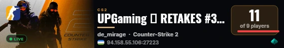 UPGaming ● RETAKES #3 ● MIRAGE live status badge