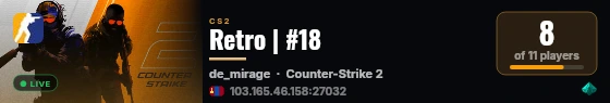 Retro | #18 live status badge