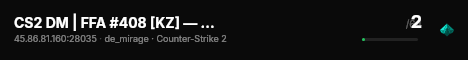 CS2 DM | FFA #408 [KZ] — CYBERSHOKE.NET (16 SLOTS) live status badge