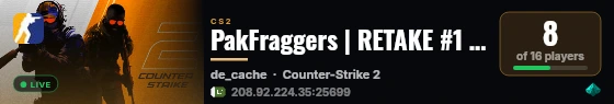 PakFraggers | RETAKE #1 | !skins, !knife, !gloves, !discord live status badge