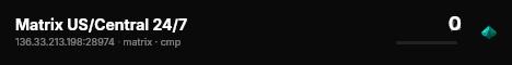 Matrix US/Central 24/7 live status badge