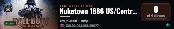 Nuketown 1886 US/Central 24/7 live status badge