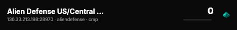 Alien Defense US/Central 24/7 live status badge