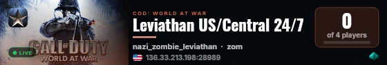 Leviathan US/Central 24/7 live status badge