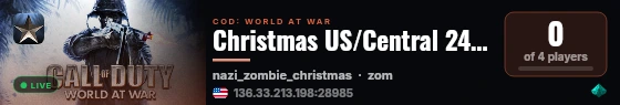 Christmas US/Central 24/7 live status badge
