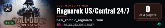 Ragnarok US/Central 24/7 live status badge
