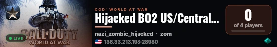 Hijacked BO2 US/Central 24/7 live status badge