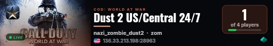 Dust 2 US/Central 24/7 live status badge