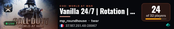 Vanilla 24/7 | Rotation | Bots live status badge