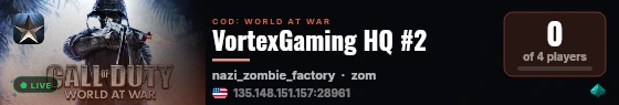 VortexGaming HQ #2 live status badge