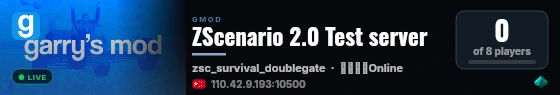 ZScenario 2.0 Test server live status badge