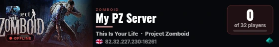 My PZ Server live status badge