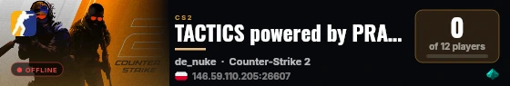 TACTICS powered by PRACC.COM live status badge