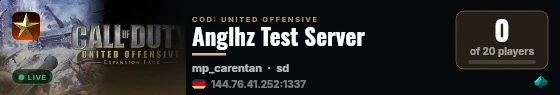 Anglhz Test Server live status badge