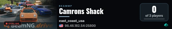 Camrons Shack live status badge