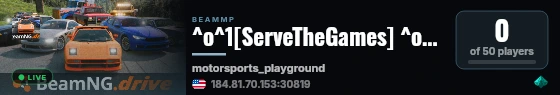 ^o^1[ServeTheGames] ^o^6Motorsports Playground [5 Max Cars] live status badge