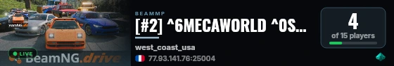 [#2] ^6MECAWORLD ^0Serveur ^1Fr^fan^4che ^2| ^nMap: West Coast Usa live status badge