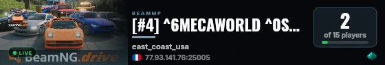 [#4] ^6MECAWORLD ^0Serveur ^1Fr^fan^4che ^2| ^nMap: East Coast Usa live status badge